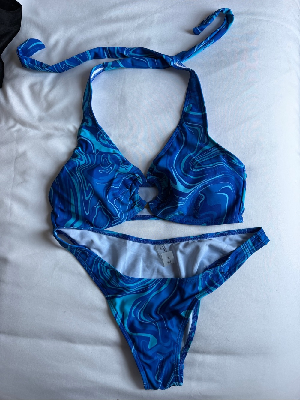 Blue Swirl Halter Bikini Set